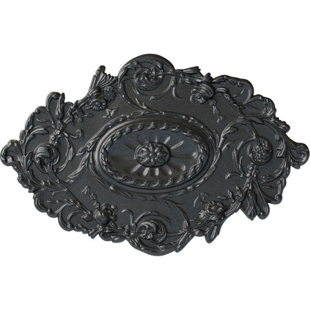 Ekena Millwork Strasbourg Ceiling Medallion, Hand-Painted Pewter, 30 1/2"W x 20"H x 1 1/2"P CM30SGPES